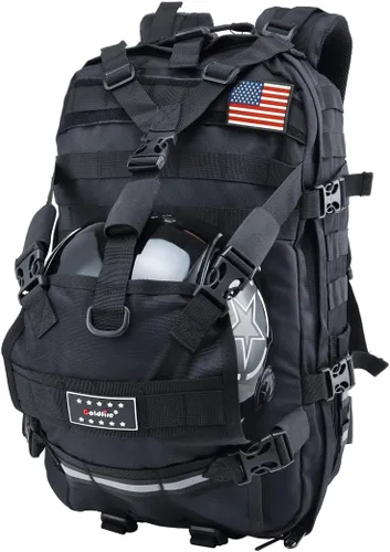 Miniatura 9 de Mochila de motocicleta para hombre, para casco de equitación, mochilas con portador de sombrero/almacenamiento, impermeable, bolsa de viaje de gran