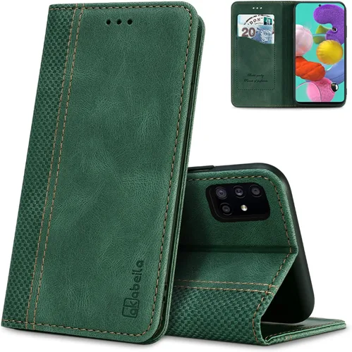 Miniatura 39 de AKABEILA Para Samsung A5 2017 Cartera Funda de Tarjeta de Crédito Titular Cierre Magnético Kickstand PU Cuero A Prueba de Golpes Flip Folio Libro