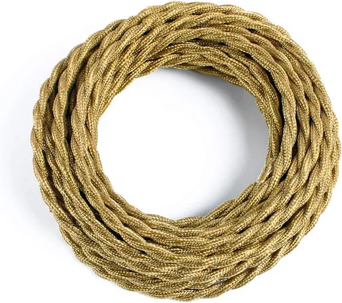 Miniatura 12 de Cable trenzado cubierto de tela para lámpara de 25 pies, 18/2 industrial eléctrico estilo vintage, calibre 18 estilo antiguo para lámpara retro