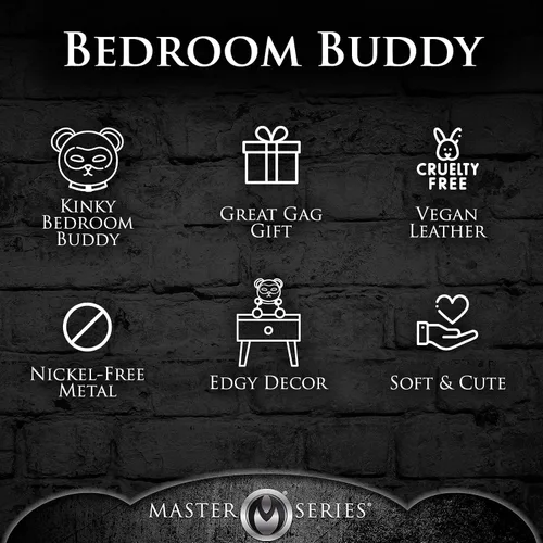 Miniatura 5 de Master Series Oso BDSM para hombres, mujeres y parejas. Suave oso de peluche con temática BDSM M. Regalo lindo y sexy. 1 pieza, beige y negro.
