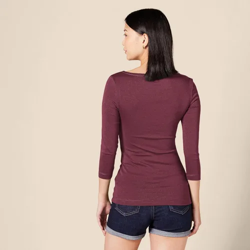 Miniatura 3 de Tienda Essentials Camiseta de manga 34 con cuello barco para mujer