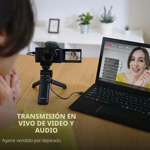 Miniatura 2 de Cámara digital Sony ZV-1 para creadores de contenido, vlogging y YouTube con pantalla giratoria, micrófono incorporado, video 4K HDR, pantalla Negro