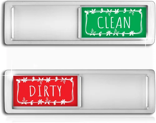 Miniatura 8 de Elegante imán para lavavajillas con texto en inglés "Clean Dirty", fácil de leer, fuerte magnético para decoración de cocina del hogar