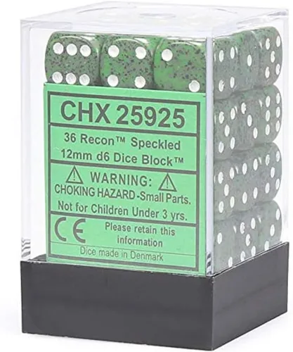 DND - Juego de dados Chessex D&D de 0.472 pulgadas, juego de dados poliédricos de plástico moteado, Dungeons and Dragons, incluye 36 dados – D6