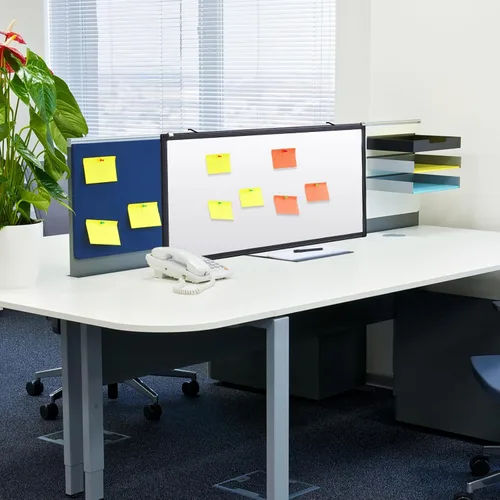 Miniatura 10 de Magnetic Cubicle Whiteboard Wall Mount Dry Erase Board Long Board Black Aluminum Frame Hook Mounting System(24"x20")