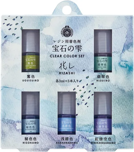 Padico 403335 - Colorante de resina con piedras preciosas (Houseki no Shizuku), juego de colores transparentes, trillón, fabricado en Japón