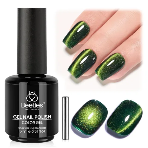 Miniatura 59 de Beetles - Esmalte de uñas de gel ultravioleta semipermanente sin HEMA de alto brillo para manicura francesa y arte de uñas, frasco a juego, blanco