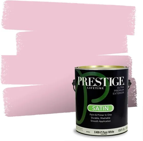 Miniatura 104 de Prestige Paints E100-T-SW6591 Pintura exterior e imprimación en uno, 1 galón, plano, combinación comparable de Sherwin Williams Amaryllis, 1 galón