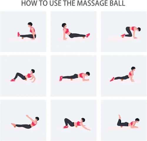 Miniatura 6 de Pelota de masaje pequeña y dura, paquete de 2. Bolas de lacrosse tamaño de bola para fascia, punto de gatillo, tejido profundo, liberación Naranja
