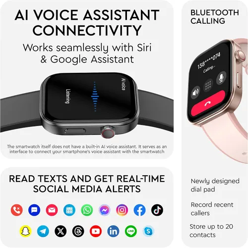 Miniatura 6 de OCTANDRA Beyond VeryFit - Reloj inteligente para hombres y mujeres, pantalla AMOLED de 1.99 pulgadas, voz AI, 3ATM, reloj de seguimiento