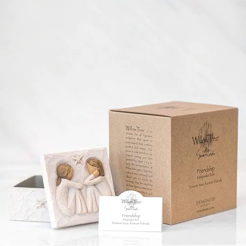 Miniatura 8 de Willow Tree Caja de recuerdos de la amistad, Forever True, Forever Friends, contiene joyas y tesoros, tallado de mejores amigos o hermanas, caja