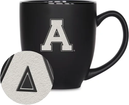 Miniatura 292 de Rico Industries - Taza de cerámica mate negra con grabado láser estándar de 15oz para NCAA (escuelas T & U) - Para bebidas calientes o frías