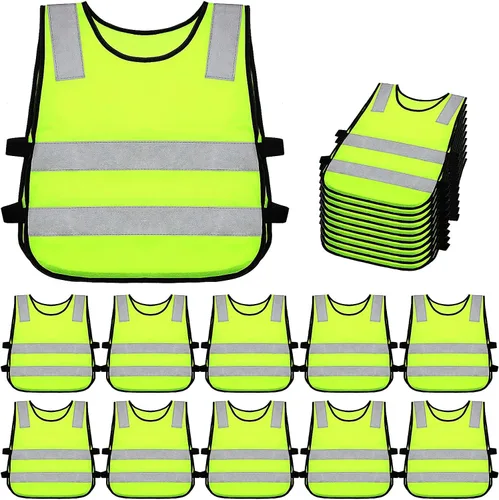 Geyoga Chaleco reflectante para niños, chaleco de visibilidad de seguridad infantil para ciclismo, esquí