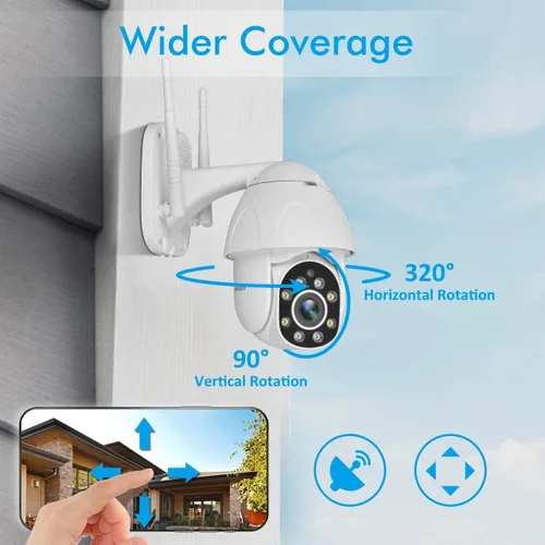 Miniatura 2 de Cámara de seguridad para exteriores, cámara de vigilancia 1080P con control horizontal de 355° y vertical de 90°, ideal para monitoreo de jardín