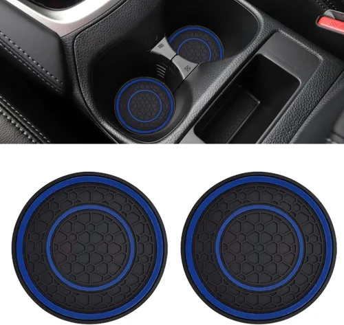 Miniatura 14 de 2 PCS Posavasos para Portavasos de Automóvil, 2.75 Pulgadas Alfombrillas Antideslizantes Antipolvo para Portavasos de Auto, Posavasos de Inserción