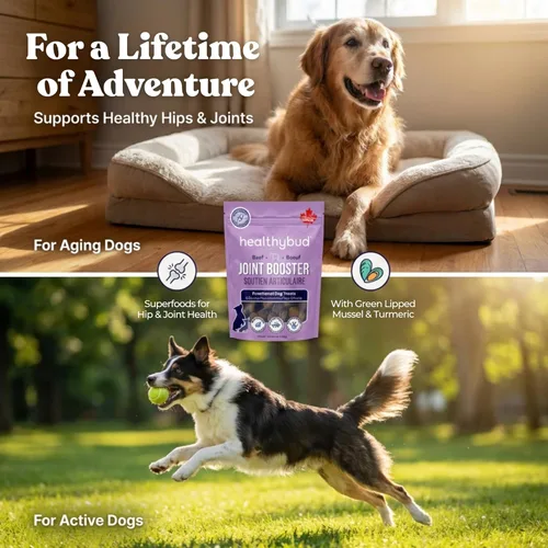 Miniatura 2 de healthybud Masticables suaves para cadera y articulaciones para perros, golosinas funcionales sin granos para perros con glucosamina, condroitina