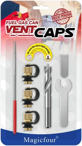 Magicfour - Tapa de ventilación para bidones de gasolina, kit de ventilación de combustible de 3 unidades, tapón de ventilación de repuesto para