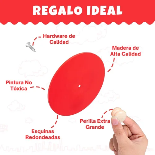 Miniatura 5 de Montessori - Kit de juego de juguetes para bebé, espejo Montessori, rompecabezas de perilla Peekaboo con pomo, tambor giratorio mediano y kit