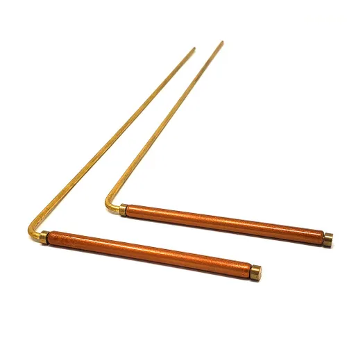 Varillas de radiestesia de cobre macizo y latón con movimiento suave para rastrear energía espiritual Chi, caza de fantasmas, adivinar en el agua,