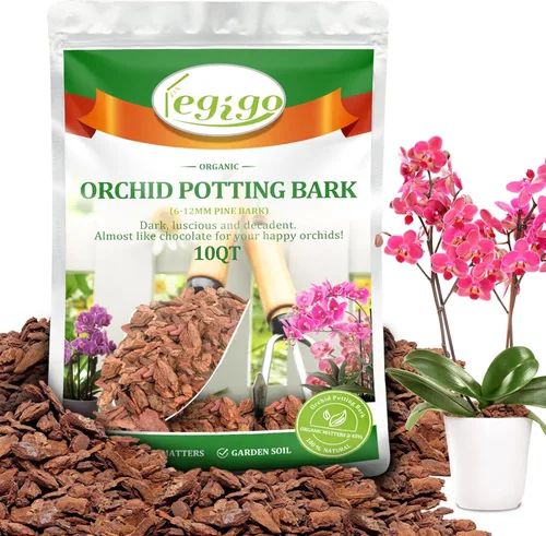 Miniatura 9 de Legigo Corteza Orgánica para Macetas de Orquídeas de 2 Cuartos de Galón - Mezcla Totalmente Natural de Corteza de Orquídea para Macetas, Astillas