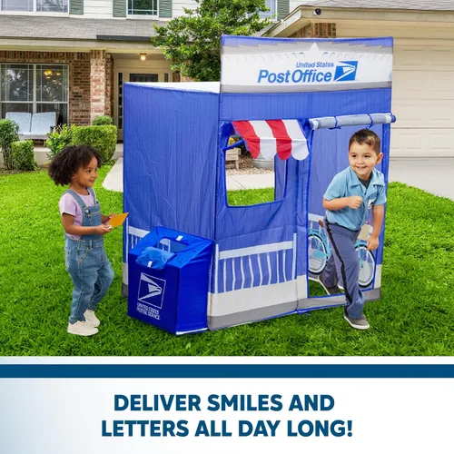 Miniatura 7 de Kid Trax USPS - Tienda de campaña desplegable Cape Cod Pretend de oficina de correos, juguetes para niños, carpas interiores para niños, juguetes