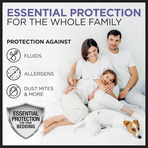 Miniatura 7 de Protect-A-Bed Funda de colchón esencial con cremallera individual, parte superior 100% impermeable, resistente a los insectos, barrera de ácaros