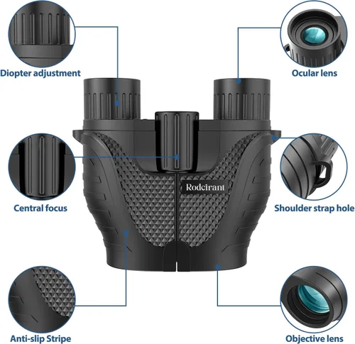 Miniatura 8 de Prismáticos de 15 x 25 pulgadas para adultos, binoculares de fácil enfoque de alta potencia con visión de poca luz para observación de aves, viajes