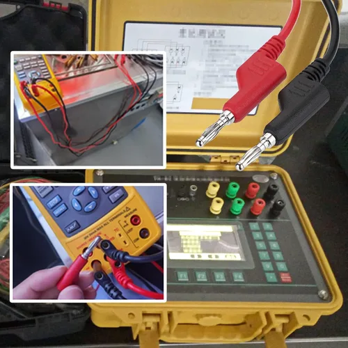 Miniatura 4 de Sumnacon 2 cables de prueba de enchufe de plátano a plátano, cables de prueba apilables de 0.157 in, cables de clip de multímetro para pruebas