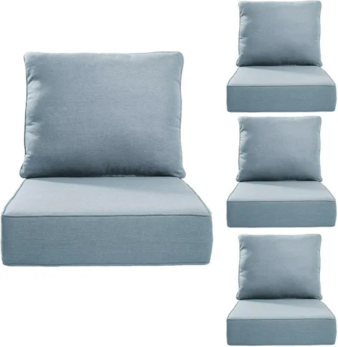 Miniatura 99 de Rilyson Cojines de patio para muebles de exterior, 22 x 24 pulgadas, respaldo alto y asiento profundo, cojín de exterior para sillas de patio, sofá