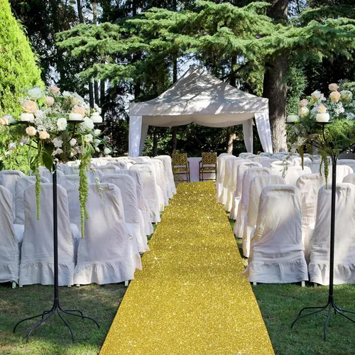 Miniatura 2 de Tatuo Alfombra de pasillo de 2.46 x 30 pies, grosor de 55 GSM con cinta para alfombra para baile de graduación, boda, exterior, interior, pasillo