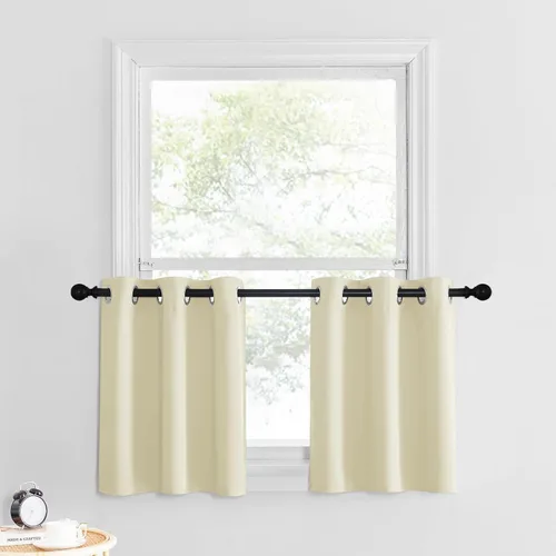 Miniatura 20 de NICETOWN Cortinas opacas de cocina para ventana sobre el fregadero, aislamiento térmico, decoración del hogar, pequeños niveles opacos con ojales
