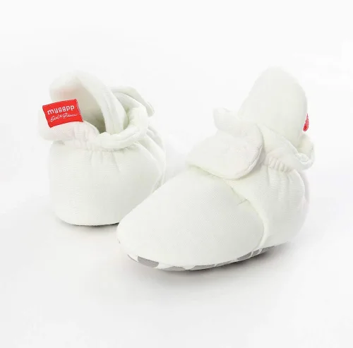 Miniatura 75 de Botines de forro polar para bebés, niños y niñas, pantuflas antideslizantes con agarre suave, zapatos de calcetín para recién nacidos, cuna