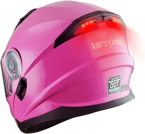 Miniatura 14 de 1Storm Nuevo Casco Modular de Motocicleta con Visera Dual Cara Completa y Luz Trasera LED Recargable: Modular901 Fibra de Carbon Negro