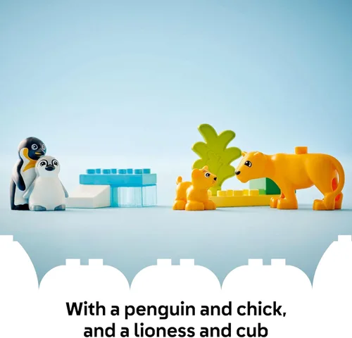 Miniatura 6 de LEGO DUPLO Town Familias de Animales Salvajes Pingüinos y Leones Juguete de Construcción Playset - Juguete de Aprendizaje y Educativo Preescolar