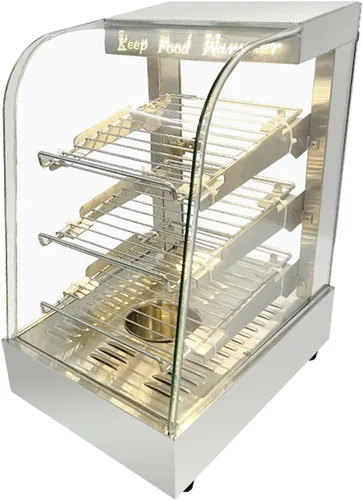 Vitrina de calentamiento de alimentos de 15 pulgadas, vitrina de calentamiento caliente con puerta corredera y bandeja de agua, comercial (15
