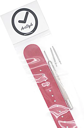 Miniatura 13 de ArtStyle Correa de reloj con correa de nailon de calidad de 0.069 pulgadas de grosor y hebilla cepillada resistente