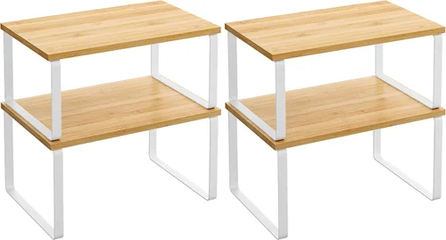 Miniatura 20 de SONGMICS Estante Organizador de Gabinete, Juego de 2 Estantes de Encimera de Cocina, Almacenamiento de Cocina, Estante de Especias, Apilable