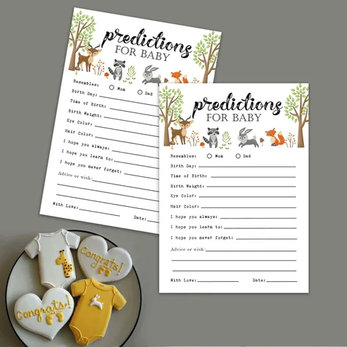 Miniatura 4 de Giftideaworkshop 25 tarjetas de consejos y predicciones para el juego de baby shower, tarjeta de mamá y papá para bebés de niña o niño, padres