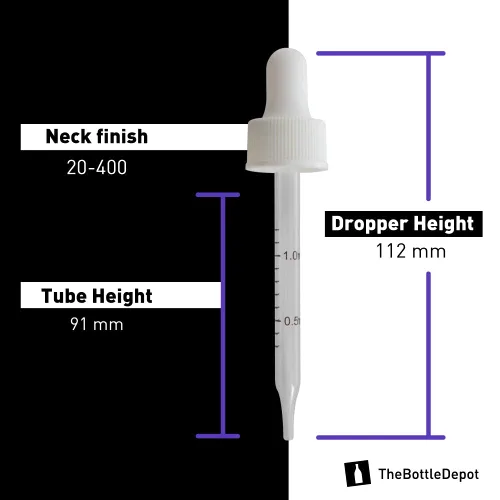 Miniatura 6 de The Bottle Depot - Botella cuentagotas de vidrio de 2 oz (blanco) - Paquete de 24 - Transparente esmerilado - Botellas de tintura con cuentagotas