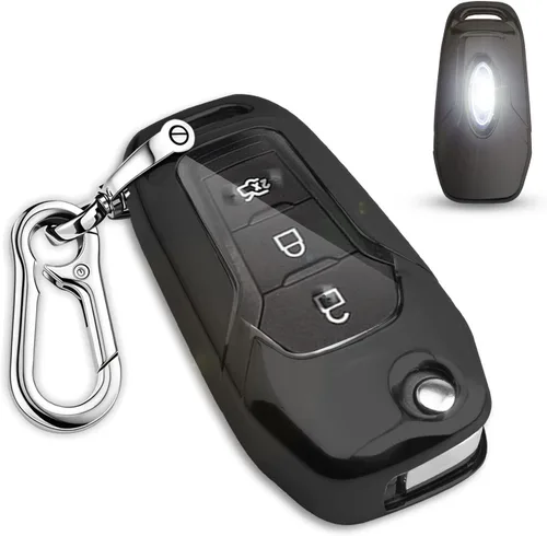 QBUC Funda para llavero Ford, Protector de Carcasa de Llave TPU Compatible con Ford F150 F250 2015 2016 2017 2018 2019, Focus 3 Escort Kuga Everest