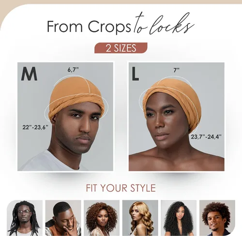 Miniatura 4 de Turbante Halo con Forro de Satén de Seda Envolvente de Cabeza Preajustado Gorro de Calavera para Hombres y Mujeres Gorro para Dormir Cubierta