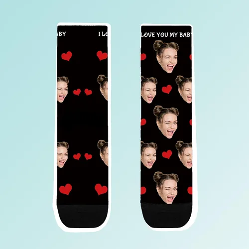 Miniatura 4 de Bemaystar Calcetines personalizados con foto, calcetines personalizados con imagen, regalos personalizados para el día de San Valentín para novio