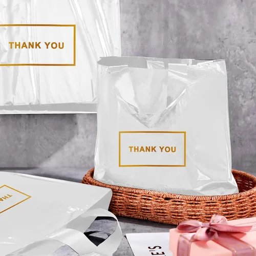 Miniatura 7 de Teling 200 piezas de bolsas de plástico de agradecimiento, bolsas de mercancía a granel para bodas y negocios, 9 x 12 pulg, 12 x 15 pulg, 15 x 18