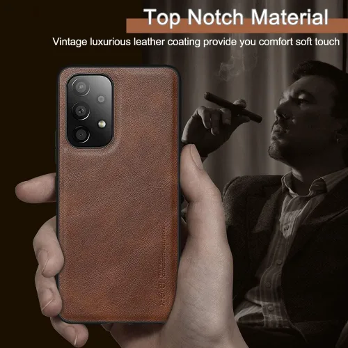 Miniatura 7 de X-level Funda para Samsung Galaxy A53 5G - Funda delgada de piel sintética de alta calidad para teléfono A53 5G, suave, a prueba de golpes, Marrón