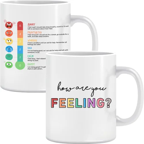 Miniatura 7 de LNOKRIM Taza Positivi-Tea, Taza de Café de Autoafirmación de Positividad, Regalo para Maestro Terapeuta Consejero, Taza de Café de Diálogo Interno