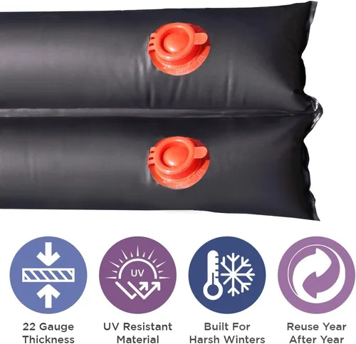 Miniatura 2 de Buffalo Blizzard Bolsas de agua negras de doble cámara de 8 pies de largo para cierre de piscina de invierno, 1 paquete, material de vinilo