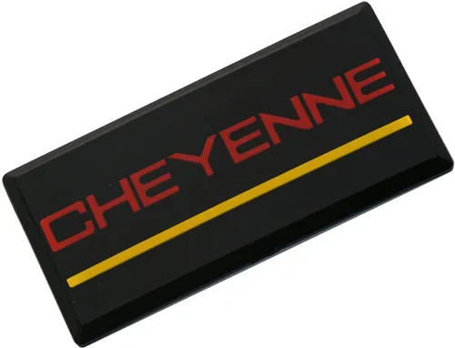 Miniatura 3 de SSDD 2 emblemas de cabina Cheyenne de repuesto para pilar de techo lateral Chevrolet 88-94 placa de identificación 3D (rojo/amarillo) (CH-CHEYENNE)