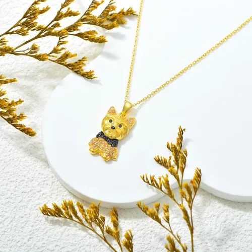 Miniatura 100 de Collares con colgante de perro de plata de ley S925 – 24 razas corgi/husky/labrador/pastor para mujer