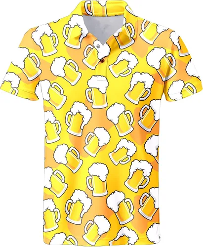 Miniatura 73 de Camisa de golf de los años 80 para hombre, ajuste seco, manga corta, estampada, divertidas, camisas de golf de los años 90 para hombre