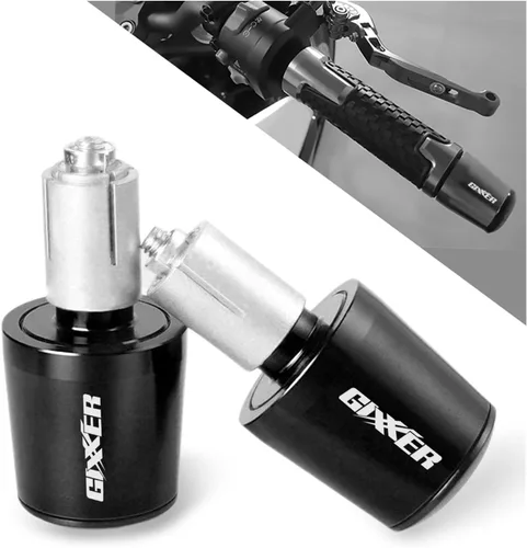 Miniatura 3 de Manillar de motocicleta para manubrio de peso final Puños tapa anti vibración Silder Plug para Suzuki Gixxer 150sf 250sf 155 accesorios (color negro)
